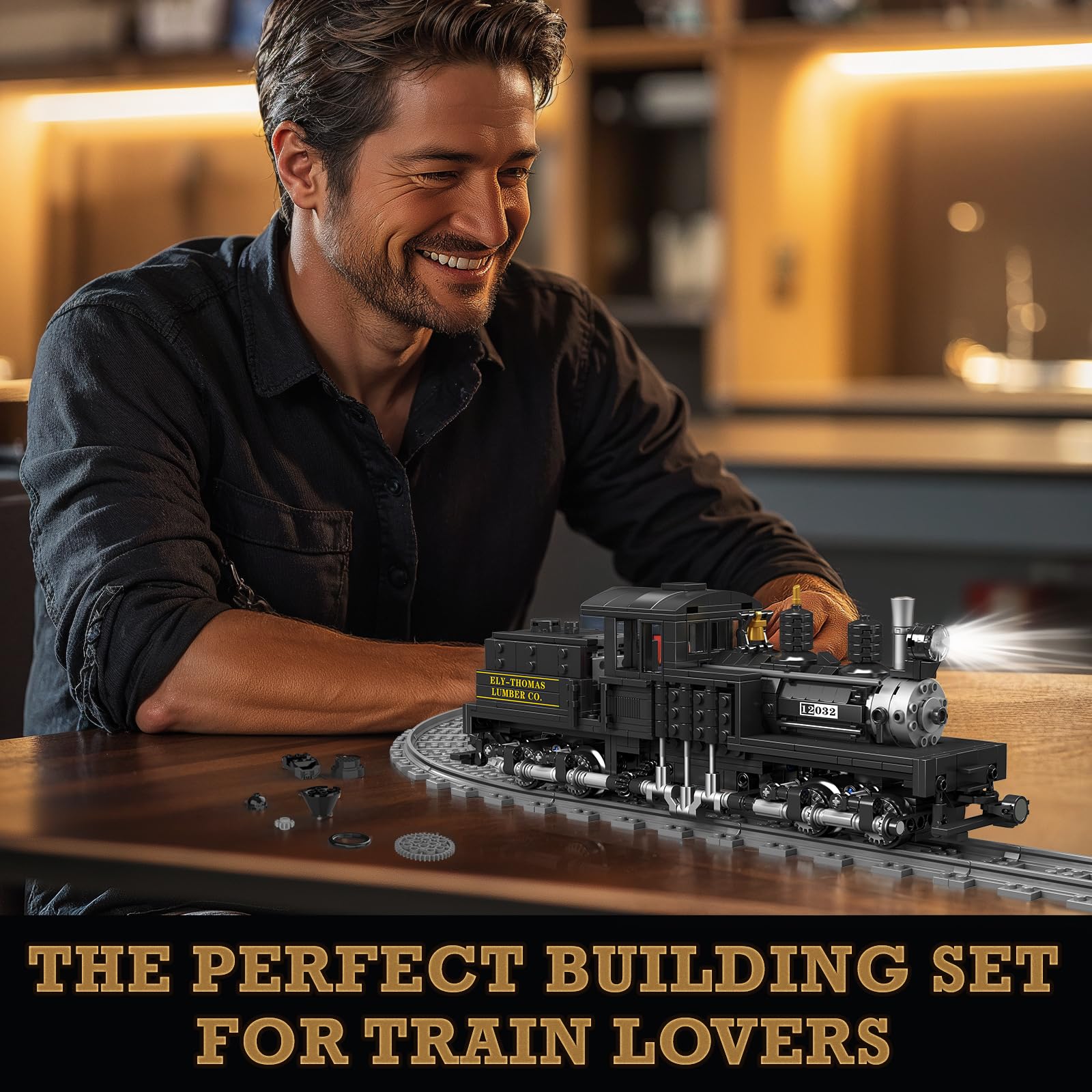 JMBricklayer Ensemble de locomotive à vapeur RC 51113, modèle de train classique avec lumières