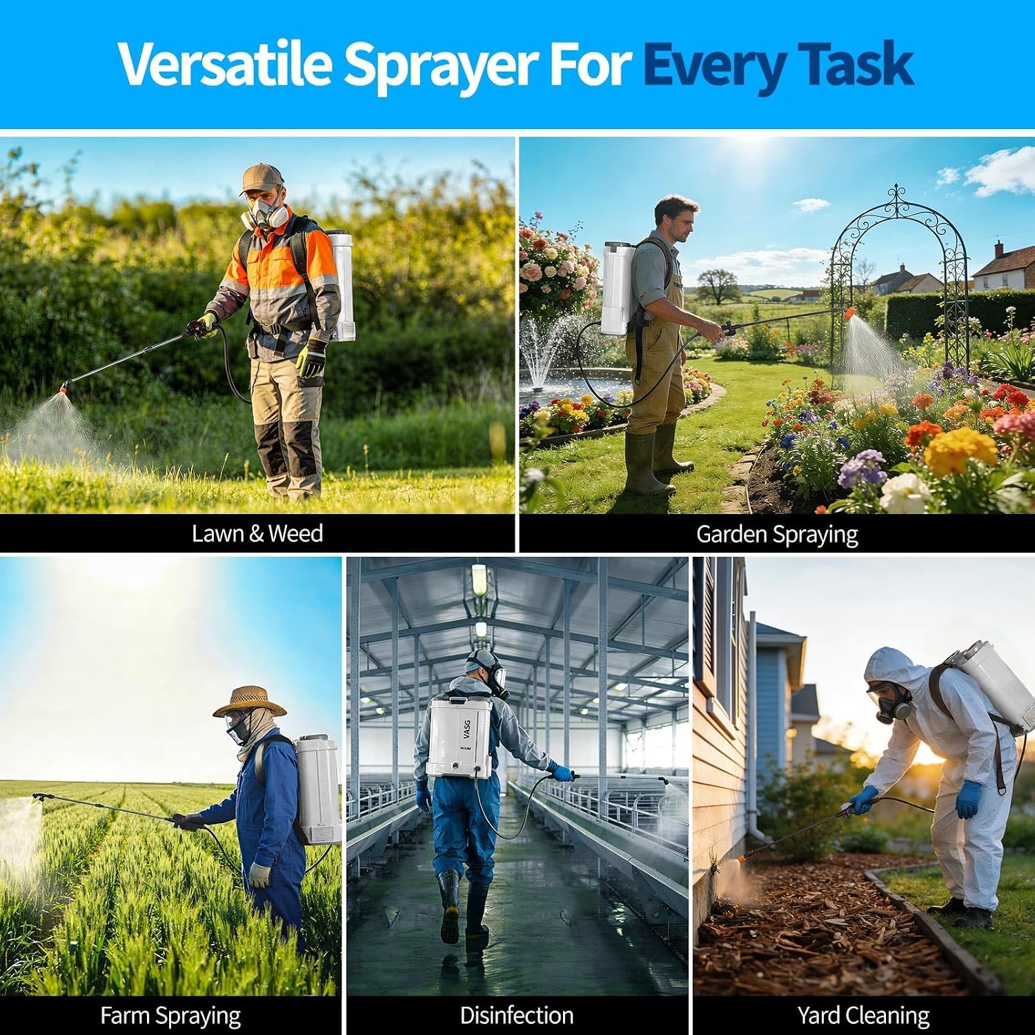 Battery Powered Backpack Sprayer 4 Gallon, 21V 2.6Ah Electric Sprayer thumbnail