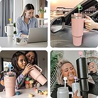 Vista 6 de Tapa de popote para copa Stanley, 6 piezas de 0.4 pulgadas de diámetro, reutilizable, a prueba de polvo, compatible con Simple Modern y vaso