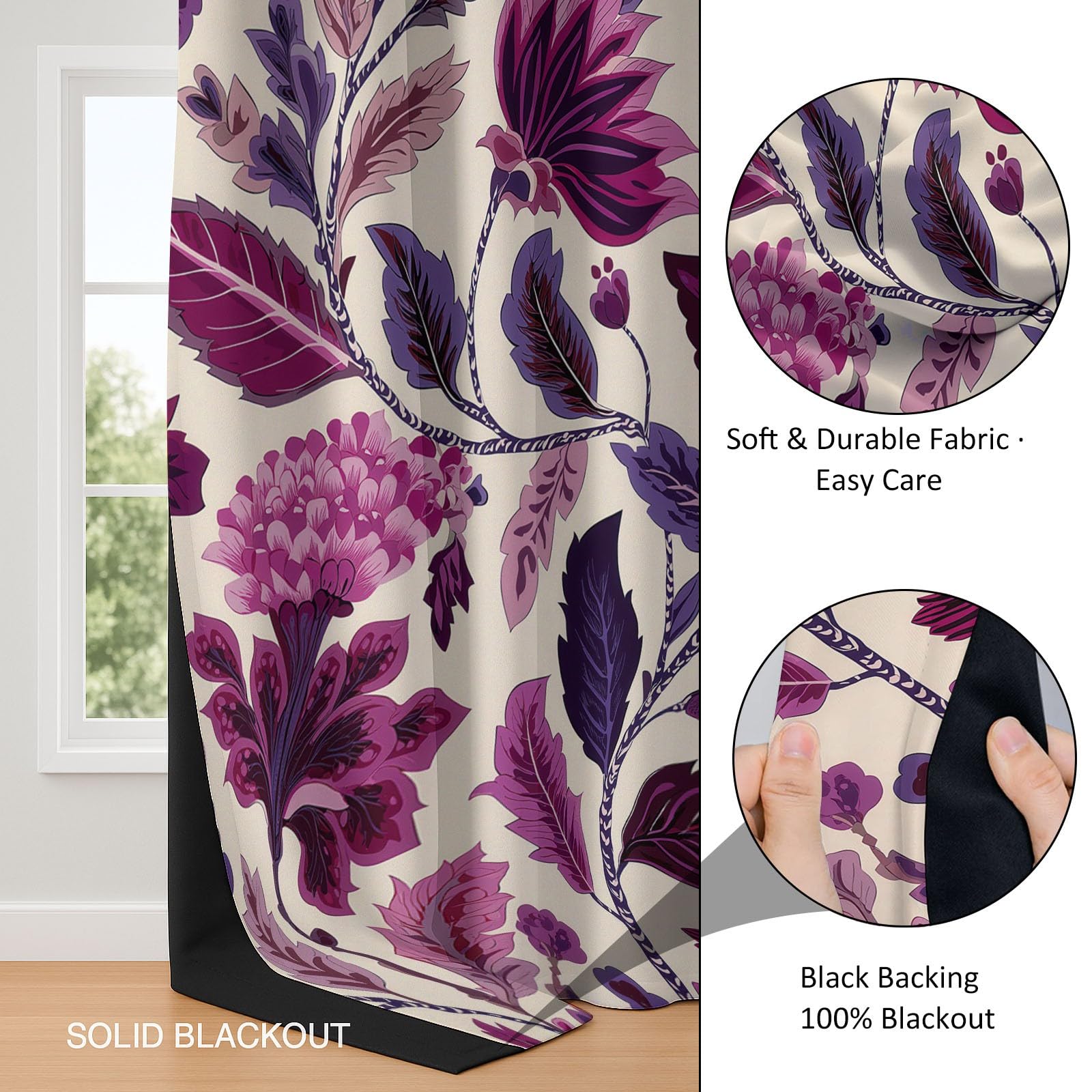 Boheme - Cortina térmica aislante (85 x 200 cm, 2 unidades, antifrío y calor, cortinas opacas, con ojales, dormitorio, salón, decoración