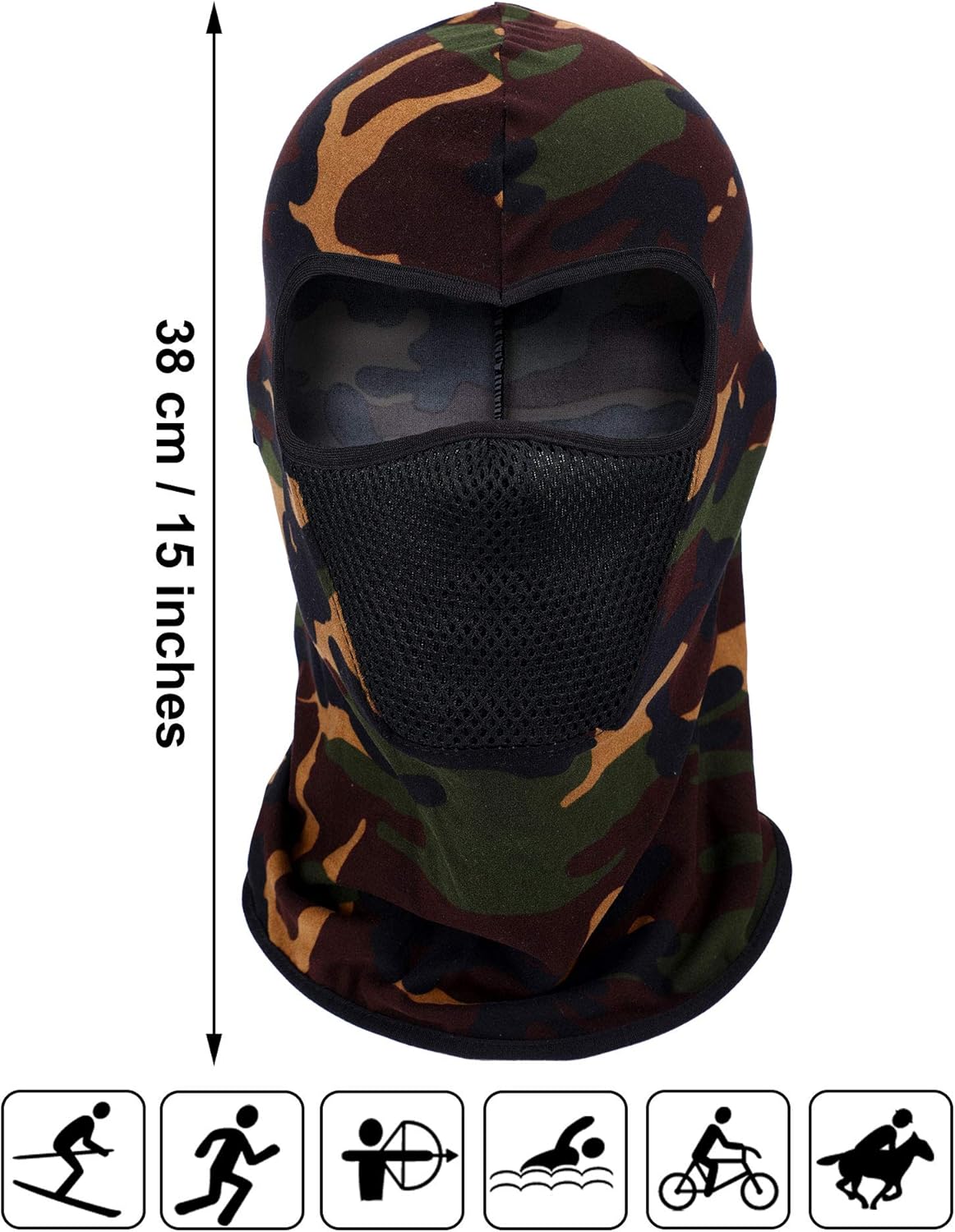Sumind 6 Pieces Summer Balaclava Face Mask Breathable Sun Dust Protection Mask Long Neck Cover for Outdoor Activities (Large) Multicolor - Image 3