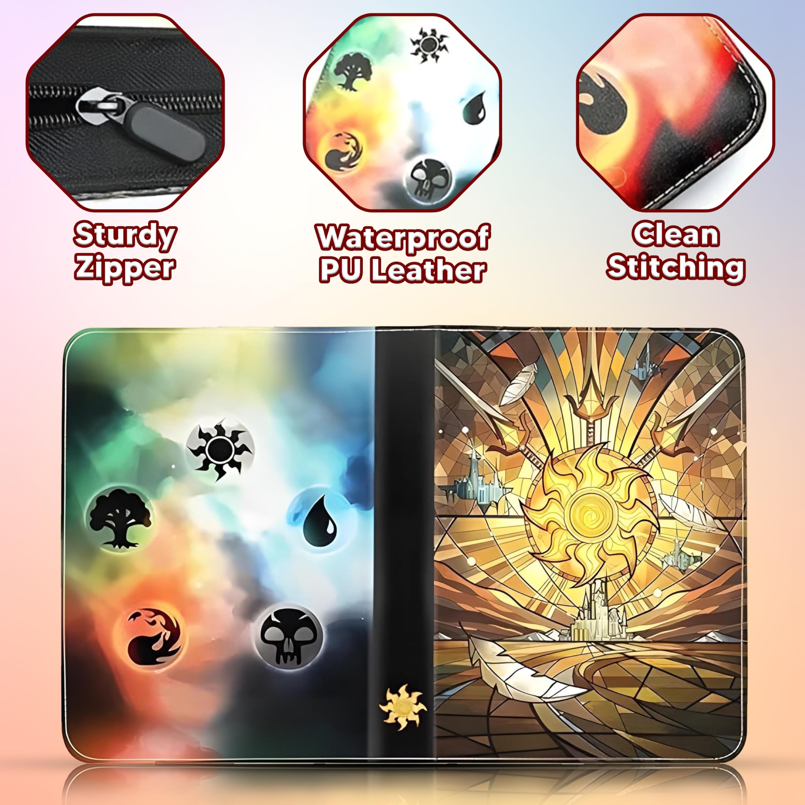 DABEEZDS Card Binder for 9 Pocket with 50 Premium 0.08mm Removable Sleevs for 900 Cards, Trading Card Binder - Image 3