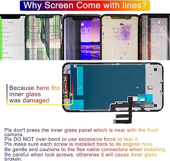 Screen Replacement for iPhone 11 6.1, 3D Touch Display Full Repair kit, Digitizer Assembly with Tools Set, Tempered Glass, Instruction