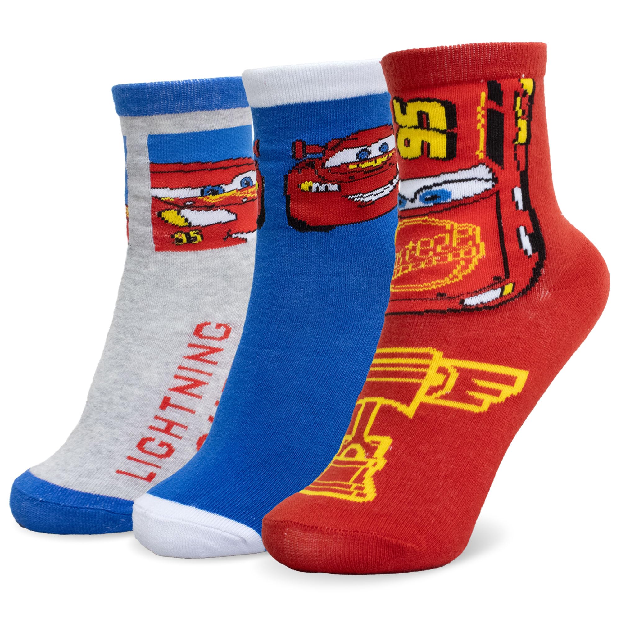 Disney Chaussettes enfant Cars Saetta set 3 paires de chaussettes en coton enfant 7115