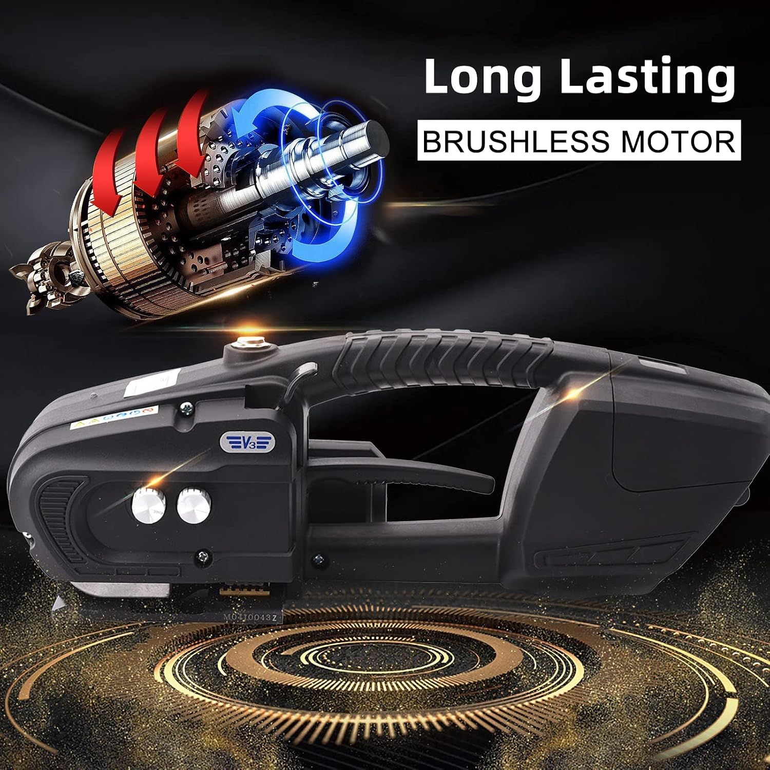 Electric Strapping Machine 2 * 4000mAh Battery Automatic Hot Melting Banding Tools for 1/2 to 5/8inch PP/PET Bander Packaging Tensioner