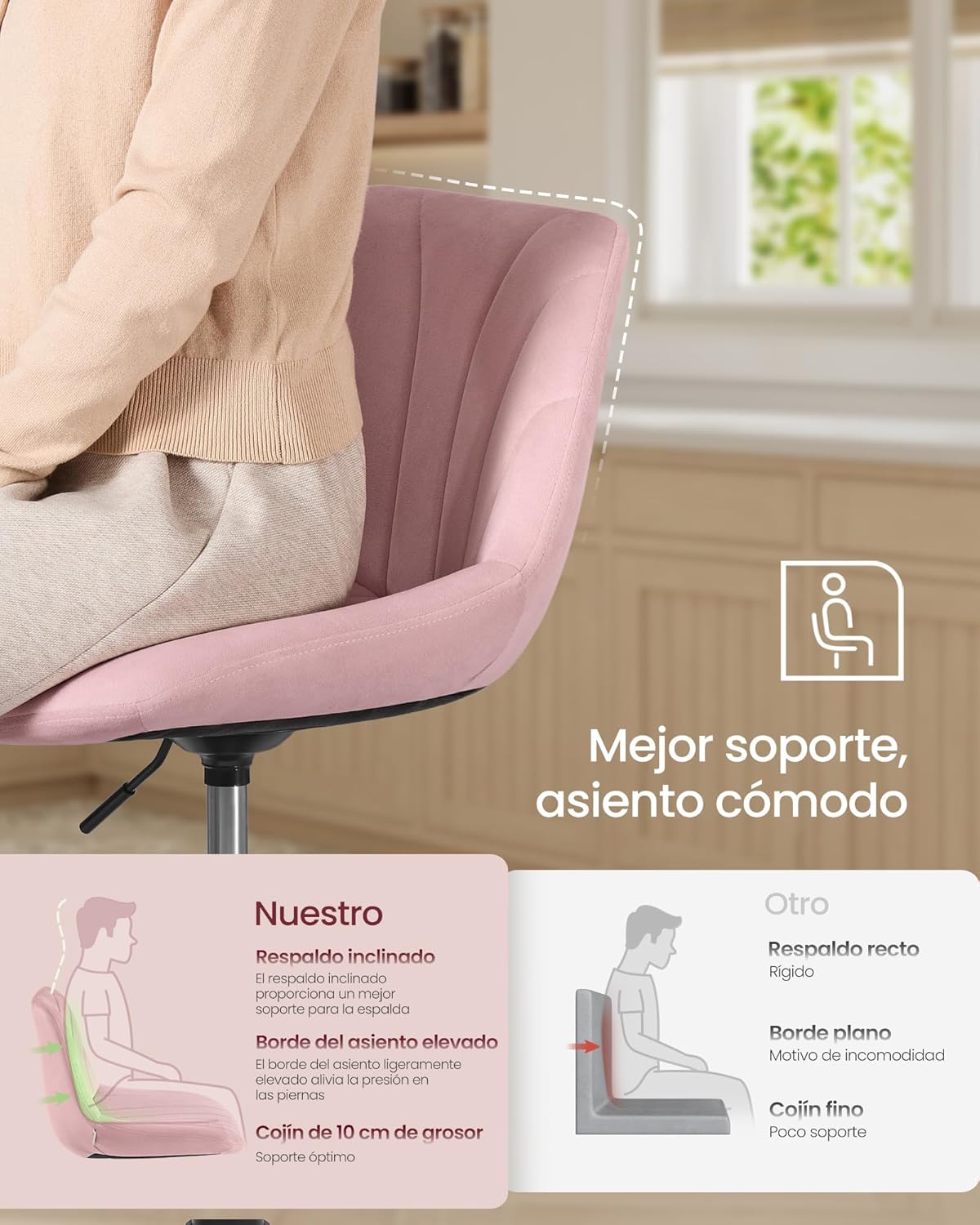 Diagram illustrating ergonomic support of the stool