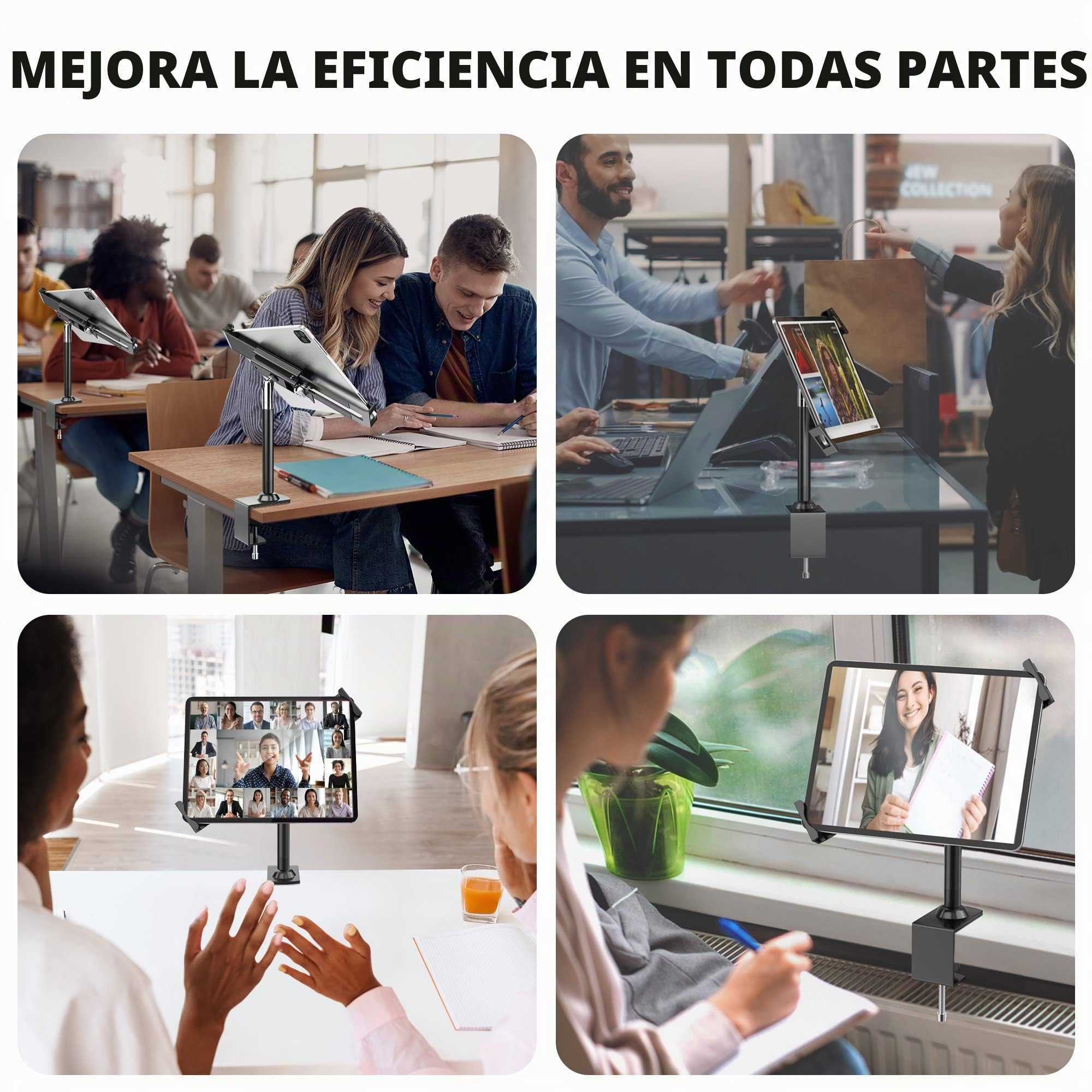 AboveTEK Bloqueo Antirrobo Soporte para Tablet - 360/320 POS Swivel - Bloqueo de Seguridad para Tablet, Soporte de Mesa con Abrazadera para iPad de 7 a 11 Pulgadas Fire Microsoft Galaxy Tab Google