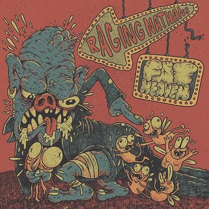Split por The Raging Nathans, capa do álbum