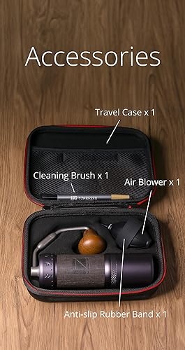 Miniatura 7 de 1Zpresso J-Ultra - Molinillo de café manual gris hierro, rebaba cónica, mango plegable, capacidad de captura magnética, 1.41 oz, ajuste fino