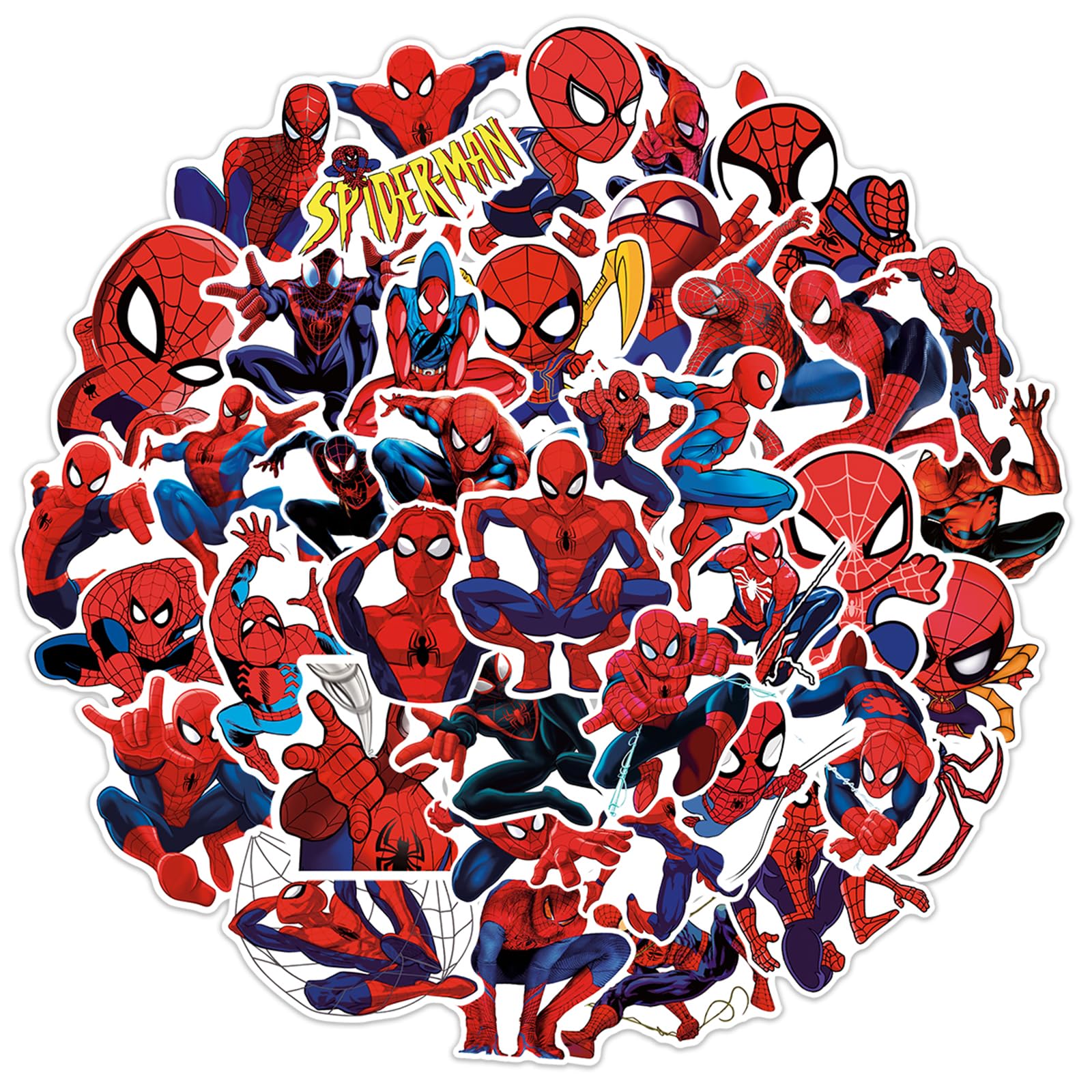 Photo 1 of 50Pcs Spiderman Sticker for Kids, Cool Superhero Cartoon Waterproof Vinyl Decal for Teen Girl Water Bottle Skateboard Notebook Phone Guitar Bike (Spider)