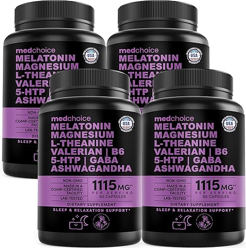 Cápsulas para dormir de melatonina 12 en 1, ayuda natural para dormir para adultos con melatonina 5 mg y glicinato de magnesio 500 mg, ayuda para