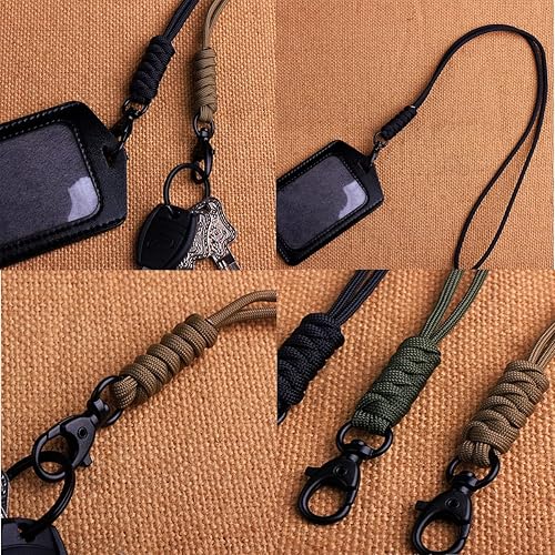 Miniatura 4 de BSGB Cordón de paracaídas con gancho de metal duradero de supervivencia 550 cordón para llavero, correa de muñeca, cuerda de paracaídas, insignia