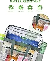 Vista 45 de MAY TREE Bolsa transparente para eventos en estadios de 12 x 6 x 12 pulgadas, bolsa de almuerzo transparente con correas reforzadas para trabajo