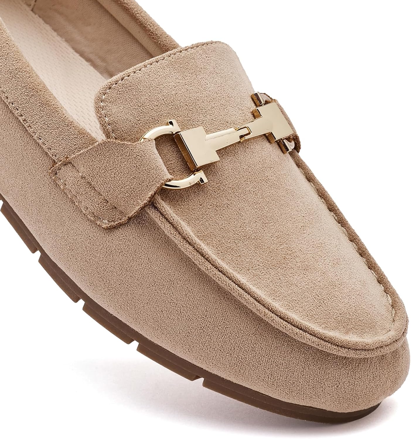 Loafers for Women,Arch Support & All-Day Comfort,Slip On Women's Flats Casual Work Walking Dress Shoes Business Office Beige Suede 7 - Image 4