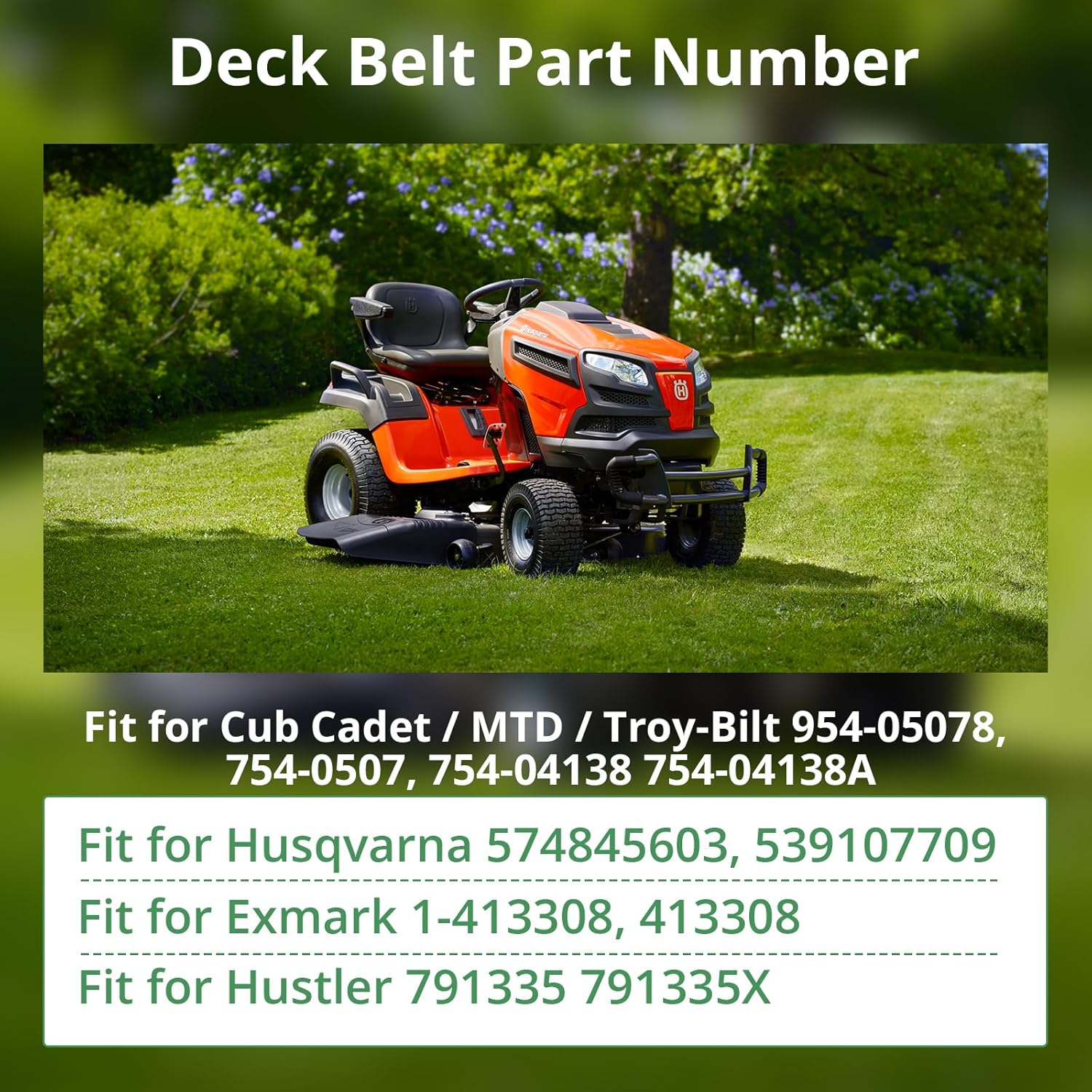 954-05078 Mower Belt Replacement for Cub Cadet/MTD/Troy-Bilt 754-05078 Compatible with Husqvarna 574845603, Exmark 1-413308, 413308 50'' Deck Lawn Mower Tractor Belt (5/8" x 143 1/4")