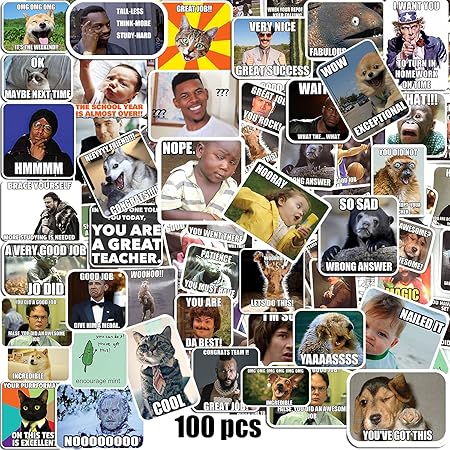 Amazon Com Teacher Sticker Rewards Stickers Meme Stickers For Teacher Meme Sticker 100pcs Office Products