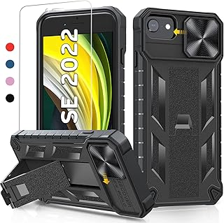 for iPhone SE 2022 Phone Case: iPhone 8|7|6s|6|SE 2020 Case with Kickstand | Heavy Duty Military Grade Drop Proof Protection Phone Cover | Durable Rugged Protective Shockproof Matte Textured Bumper