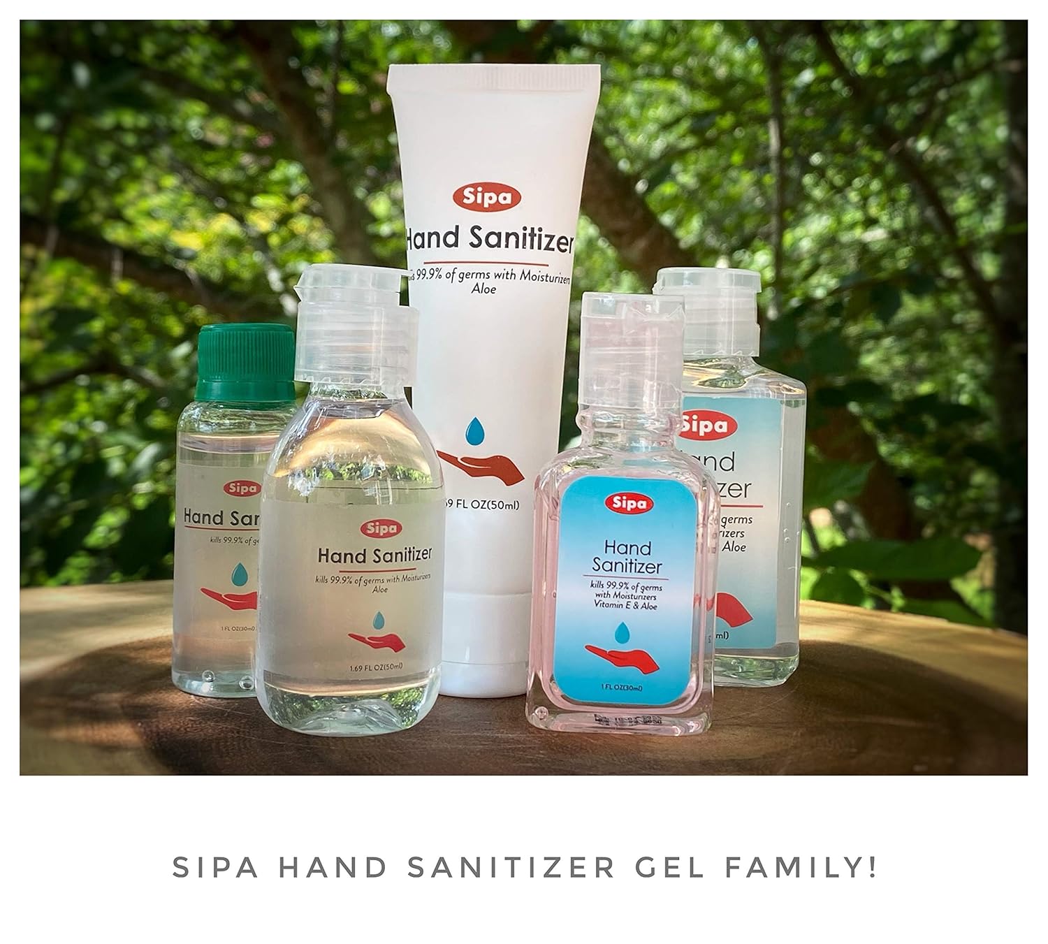 SIPA Bulk Cherry Scent Hand Sanitizer Travel Size Bundle 1 oz, Cap Bottle, Protect Against Germs with Vitamin E Formula, with 4 Free Keychain Holder (1oz Pack of 96)