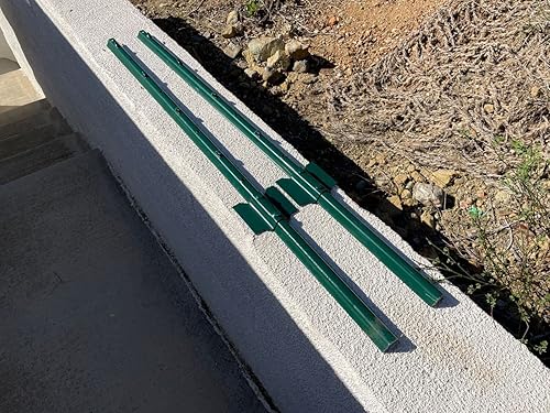 Sandbaggy Postes de canal en U para vallas y letreros Acero con tachuelas, estacas de jardín verdes (paquete de 10, 3 pies de longitud)