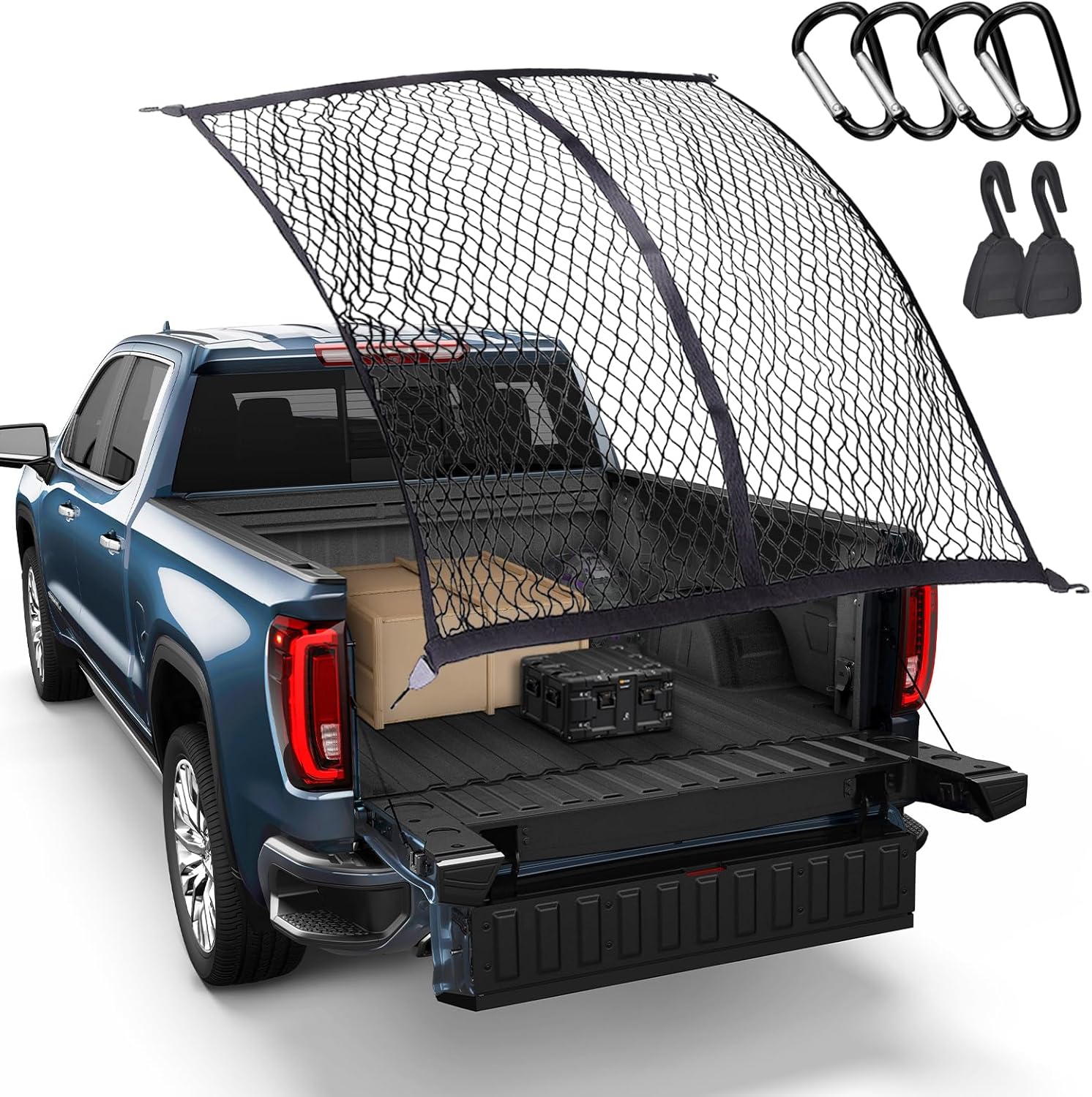 Powerful Cargo Net for Pickup Truck Bed Highly Elastic Mesh Truck Bed ...