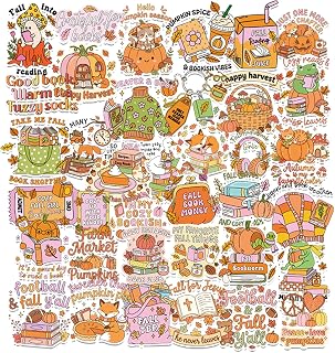 Fall Autumn Book Stickers - 100 Pcs Pumpkin Bookish Reading Club Gift Favors for Adults Kids Women Girls, Cute Harvest Decals Bulk for Kindle Case Keyboard Laptop Water Bottle