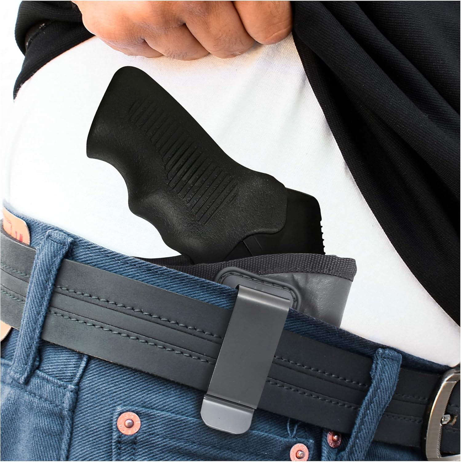 IWB S333 Thunderstruck Gun Holster - Revolver 22 WMR by Houston - ECO Leather Concealed Carry Soft Material - Suede Interior for Protection - Fits: S333 Thunderstruck .22 WMR