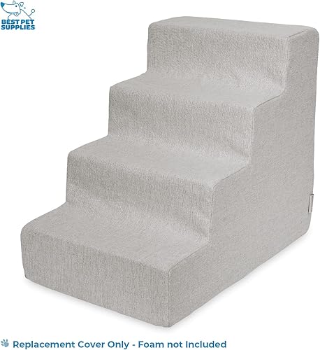 Miniatura 2 de Best Pet Supplies Funda de espuma para peldaños de mascotas para perros y gatos pequeños, escaleras de rampa portátiles para sofá, sofá y escalada