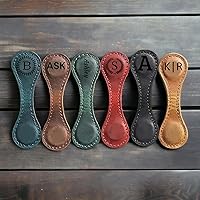 Vista 2 de Leather Magnetic Bookmark, Personalized Leather Bookmark, Custom Leather Bookmark, Customized Magnet Bookmarks, Handmade, Reader gift, gift for him