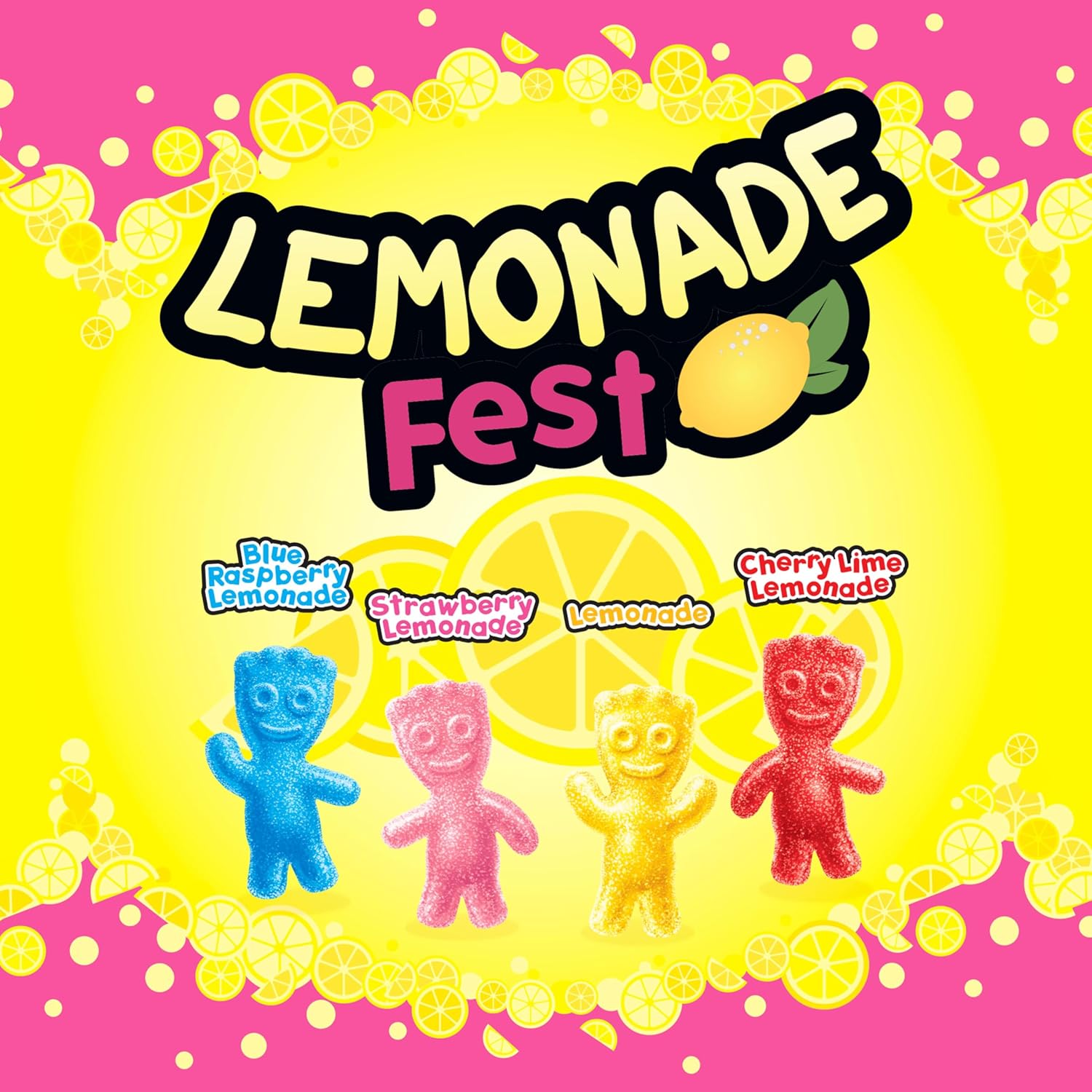 SOUR PATCH KIDS Lemonade Fest Soft & Chewy Gummy Candy, Bulk Candy, 12 - 8.02 oz Bags