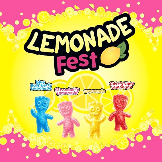 SOUR PATCH KIDS Lemonade Fest Soft & Chewy Gummy Candy, Bulk Candy, 12-3.61 oz Bags