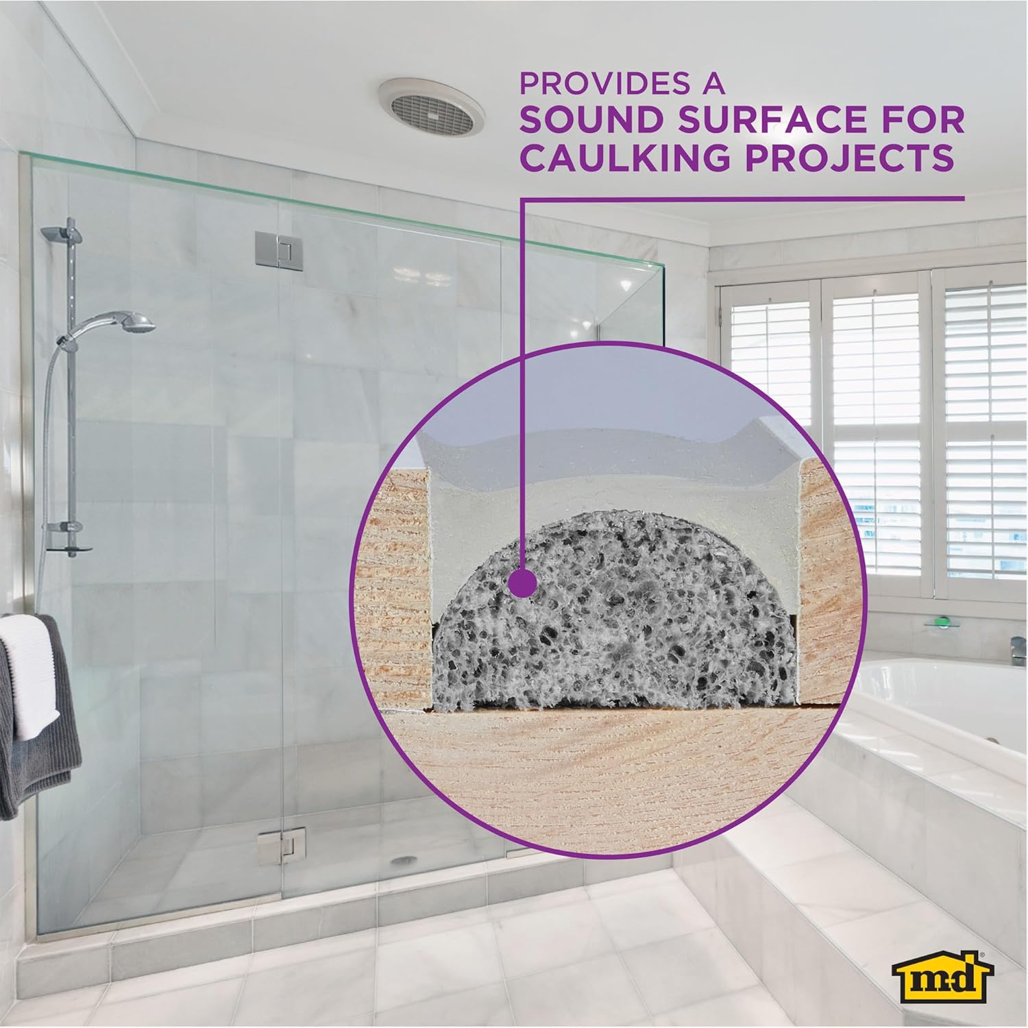 M-D Building Products - Versatile Gray Foam Backer Rod - Set 3/8in x 350ft - Essential Caulk Saver for Sealing Concrete Gaps, Expansion Joints, and Crack Filling (71550)