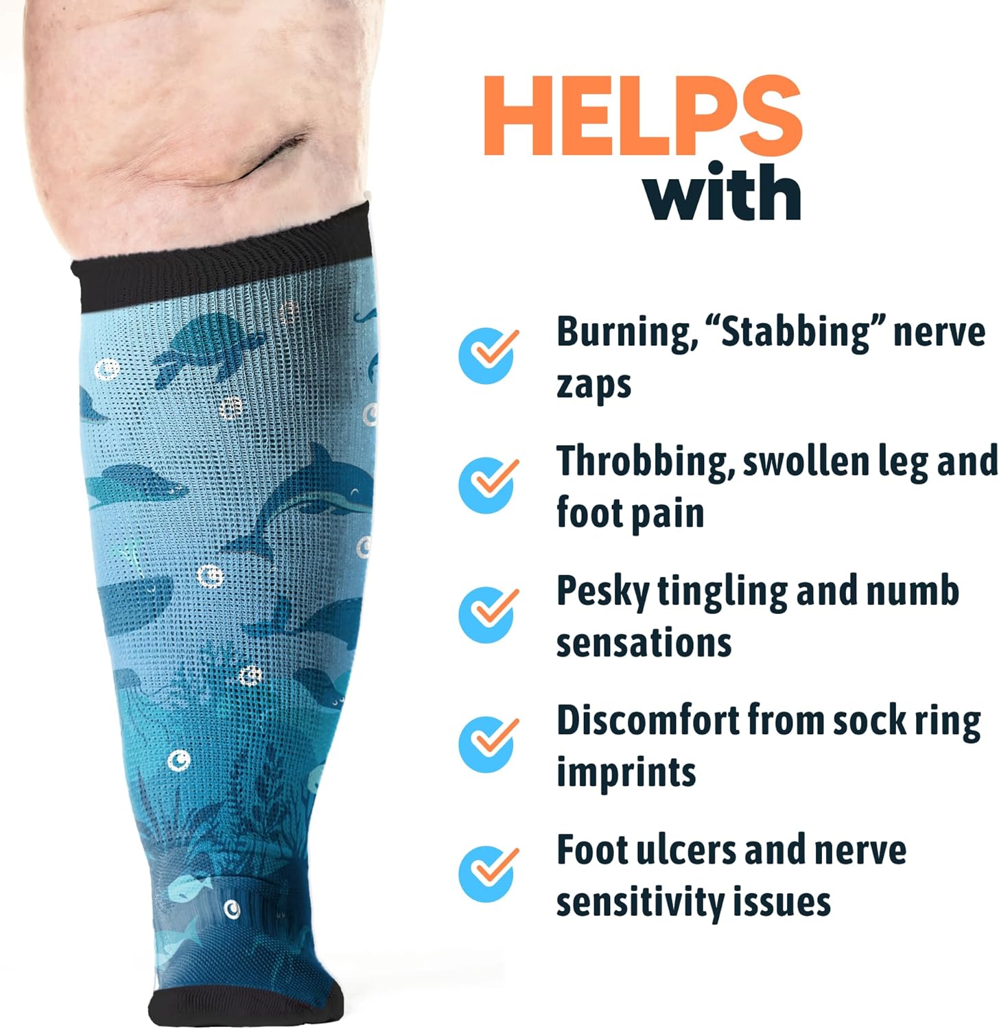 Viasox Diabetic Socks for Men & Women, Non Binding Top, Seamless Toe, Loose Fit - Image 5