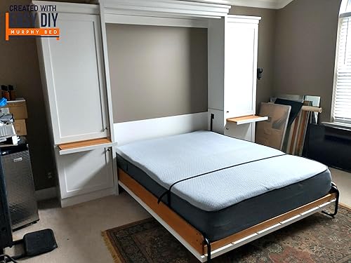 Miniatura 23 de Murphy - Kit de herrajes para cama de tamaño individual, cama plegable de pared para habitación de invitados, fácil de construir, fabricado en