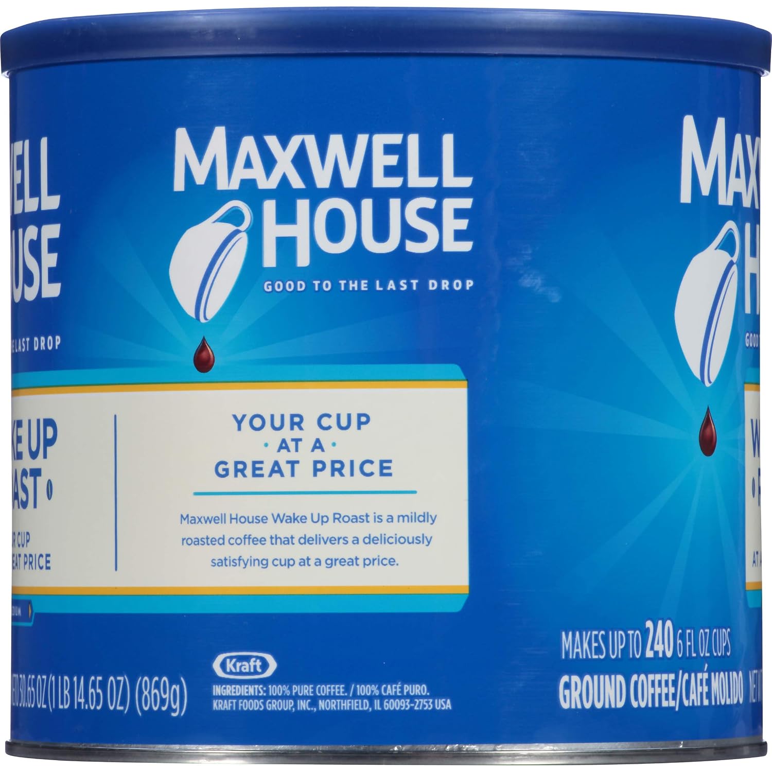 Maxwell House Wake Up Roast Medium Roast Ground Coffee (30.65 oz Canister)