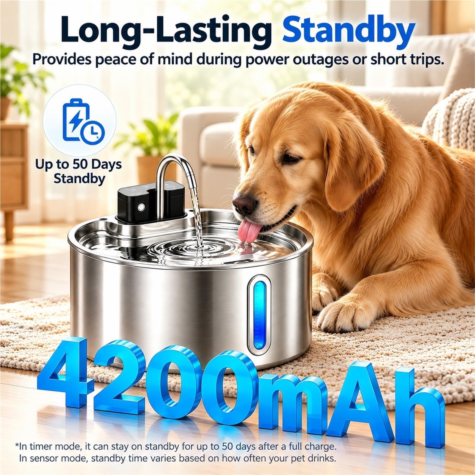 Bebedero Automático Perros y Gatos 4L/7L, Fuente de Agua Inalámbrica