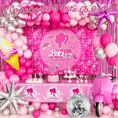 Pink Girl Theme Party Decorations for Princess Birthday Party