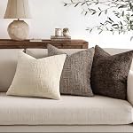 MIULEE 18x18 Inch Taupe Grey Thick Textured Chenille Throw Pillow Covers Set of 2 Modern Farmhouse Neutral Decorative Pillow Cases for Couch Living Room Sofa