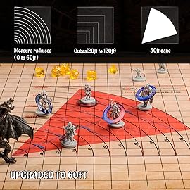Cone Spell AOE Template Acrylic Areas of Effect Damage Markers Tabletop Game Map Measure Tool from 5 to 60 ft, DM Accessories for D&D, TTRPGs