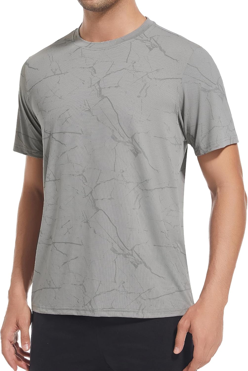 Damipow Workout Shirts for Men Dry Fit T-Shirts Moisture Wicking Gym Shirts Short Sleeve Athletic Shirt