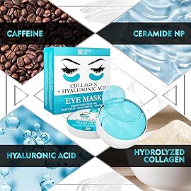 Under Eye Patches for Puffy Eyes, Dark Circles, Dull Skin - Natural Moisturizing Support - Help with Wrinkles and Fine Lines - Under Eye Mask with Hyaluronic Acid, Collagen, Caffeine - 30 Pairs