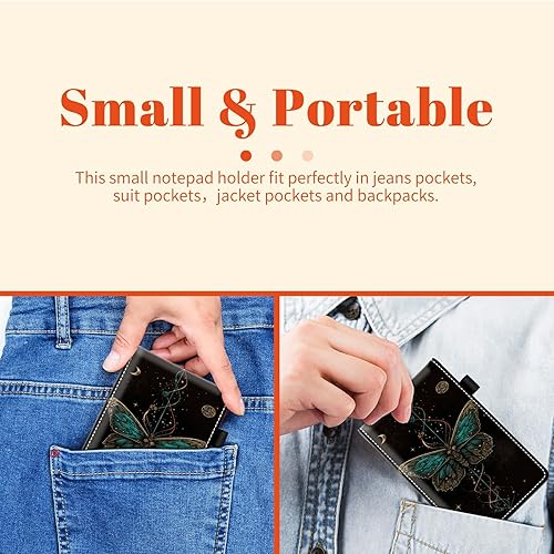 Miniatura 112 de Juego de 4 soportes para bloc de notas de tamaño de bolsillo, de piel sintética, mini bloc de notas con 2 bloc de notas pequeños y lápiz capacitivo