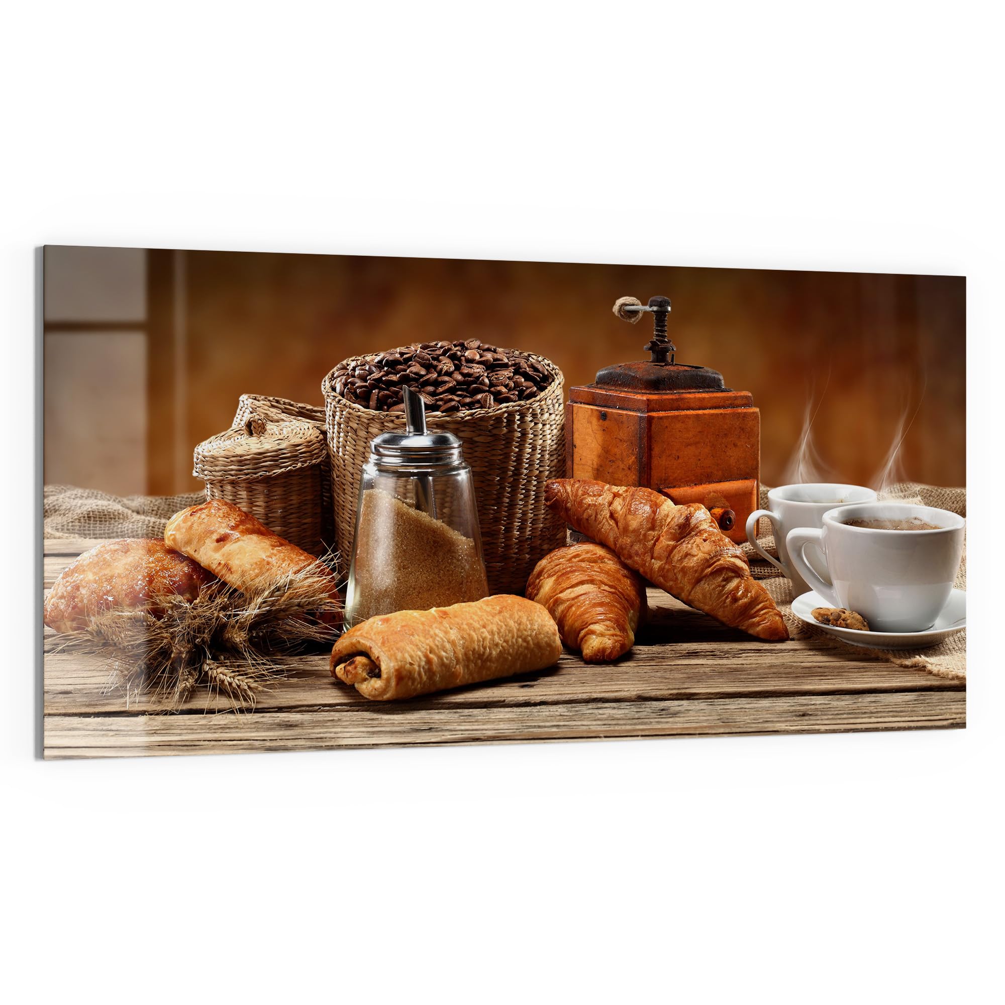 DEQORI Szklana tablica magnetyczna | wymiary 100 x 50 cm | motyw "Przyjemna przerwa" | tablica do notatek ze szkła | tablica magnetyczna z magnesami, długopisem i chusteczką do kuchni i biura |