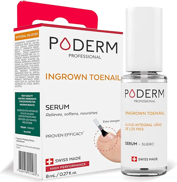 PODERM – 2 in 1 TOENAIL INTEGRAL RELIEVER – Soften Nail – Toe and Fingernail Pain Reliever – Emollient properties - 100% Natural Ingredients and Vegan – Quick & Easy – Swiss Made