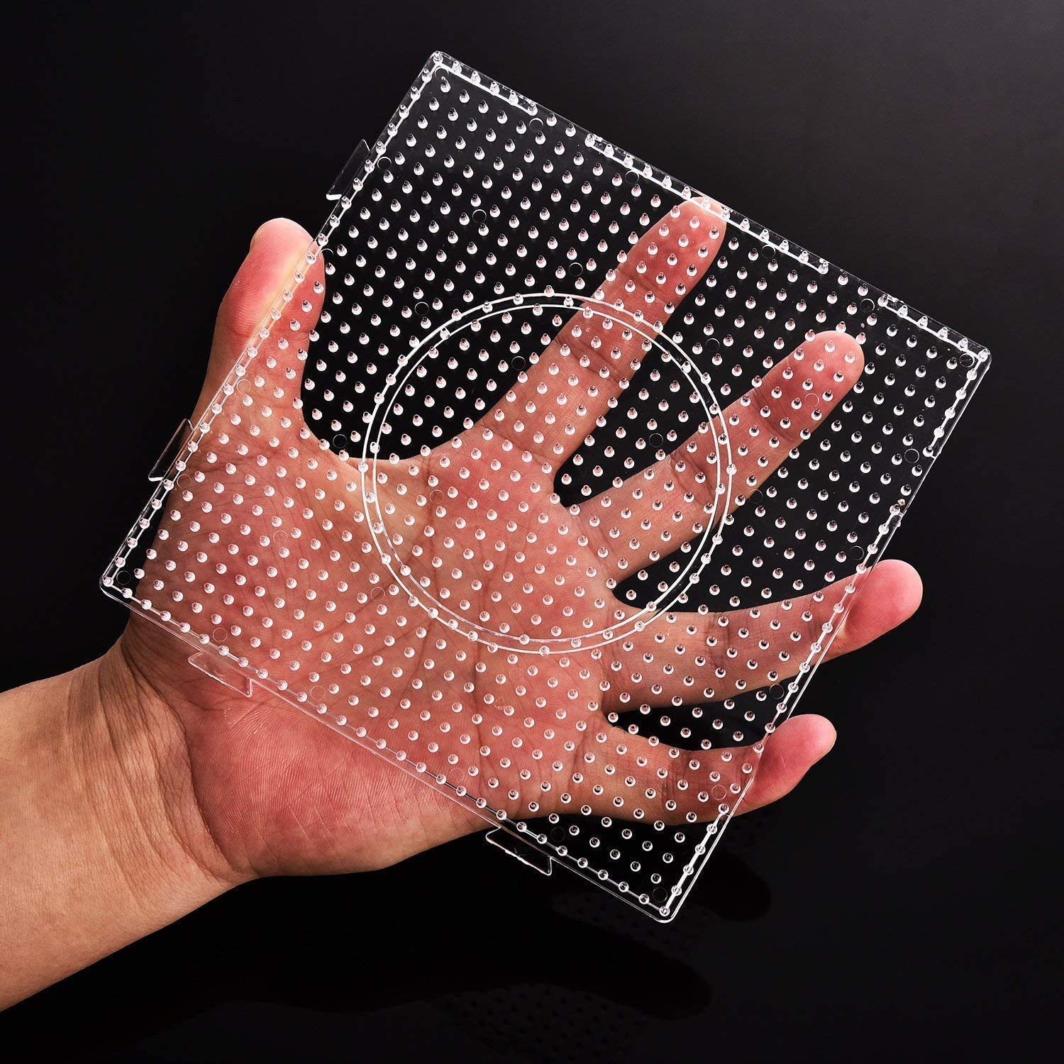 BANCHELLE Fuse Beads Boards 5mm, PegBoards Plastic Kits Large Square Clear, 4 PCS - Image 4