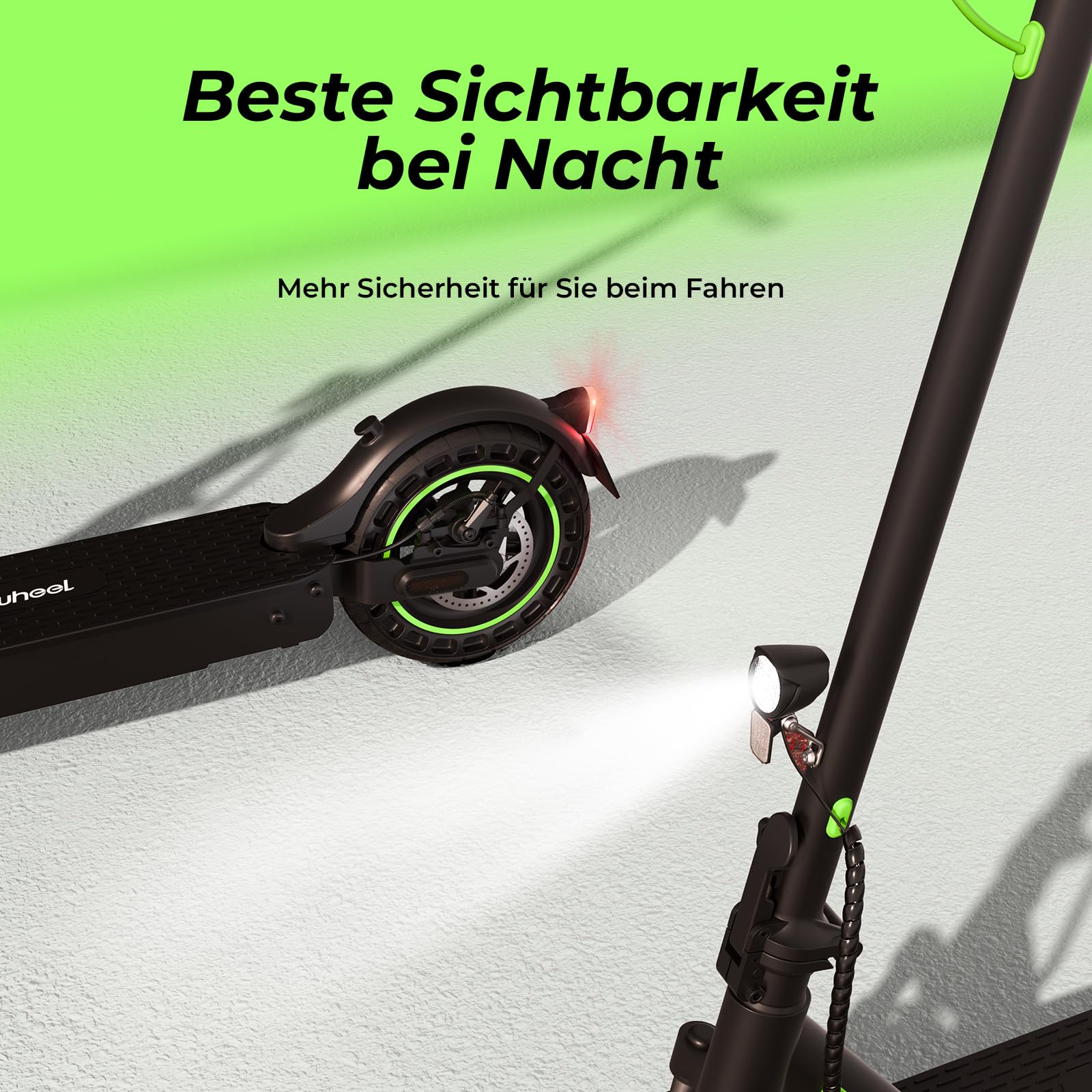 isinwheel S9MAX - Patinete eléctrico para Adulto con autorización de circulación por Carretera, Motor 500 W, batería 10,4 Ah hasta 40 km, neumáticos de 10", amortiguación, aplicación y Pantalla LED