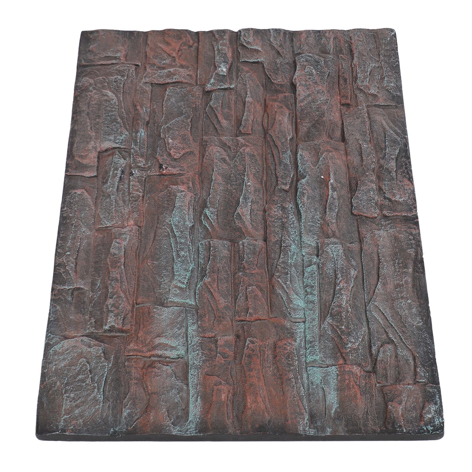 Focket Tło Akwarium, 23,6x17,7x0,8 Cala Stereoskopowy 3D Wzór Skały Tło Akwarium, Terrarium z łatwym do Cięcia Materiałem Piankowym dla żółwia Brodatego Smoka Kameleona (D)