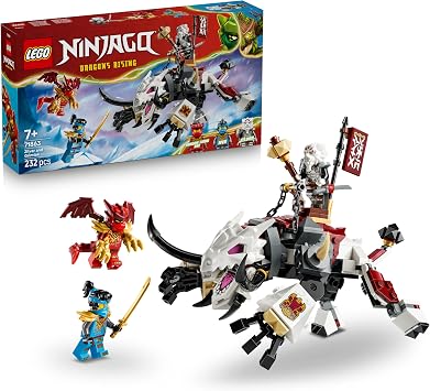 LEGO Ninjago Zilvar on his dragon animal Grimtak - Ninja toy with action figure 3 mini figures including Kai & NYA - gift idea for boys from 7 years and Dragons Rising fans - 71863