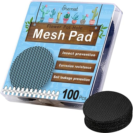 Plant Mesh Drainage Screens - 100PCS 2-Inch Reusable Grid Mats, Keep Soil in Pots for Succulents, Bonsai, Indoor Plants & Repotting