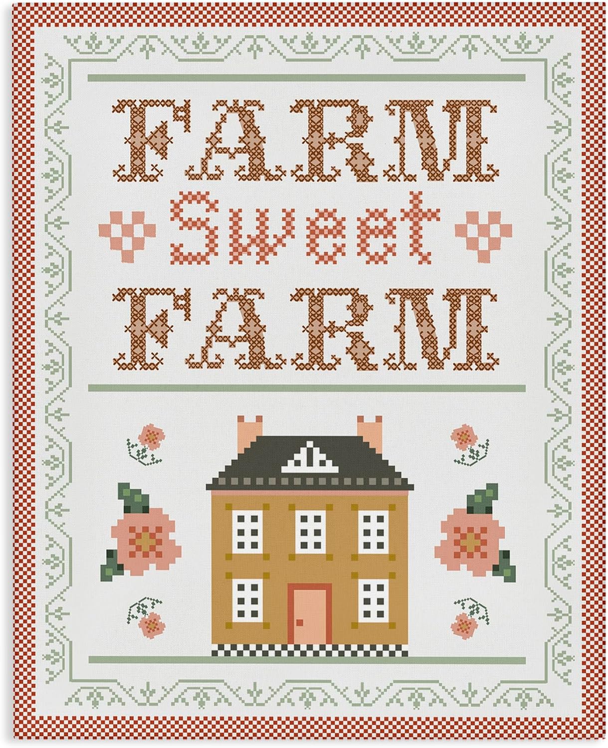 Stupell Industries Sweet Farm Needlepoint Style Canvas Wall Art Design by Arrolynn Weiderhold, 36 x 48