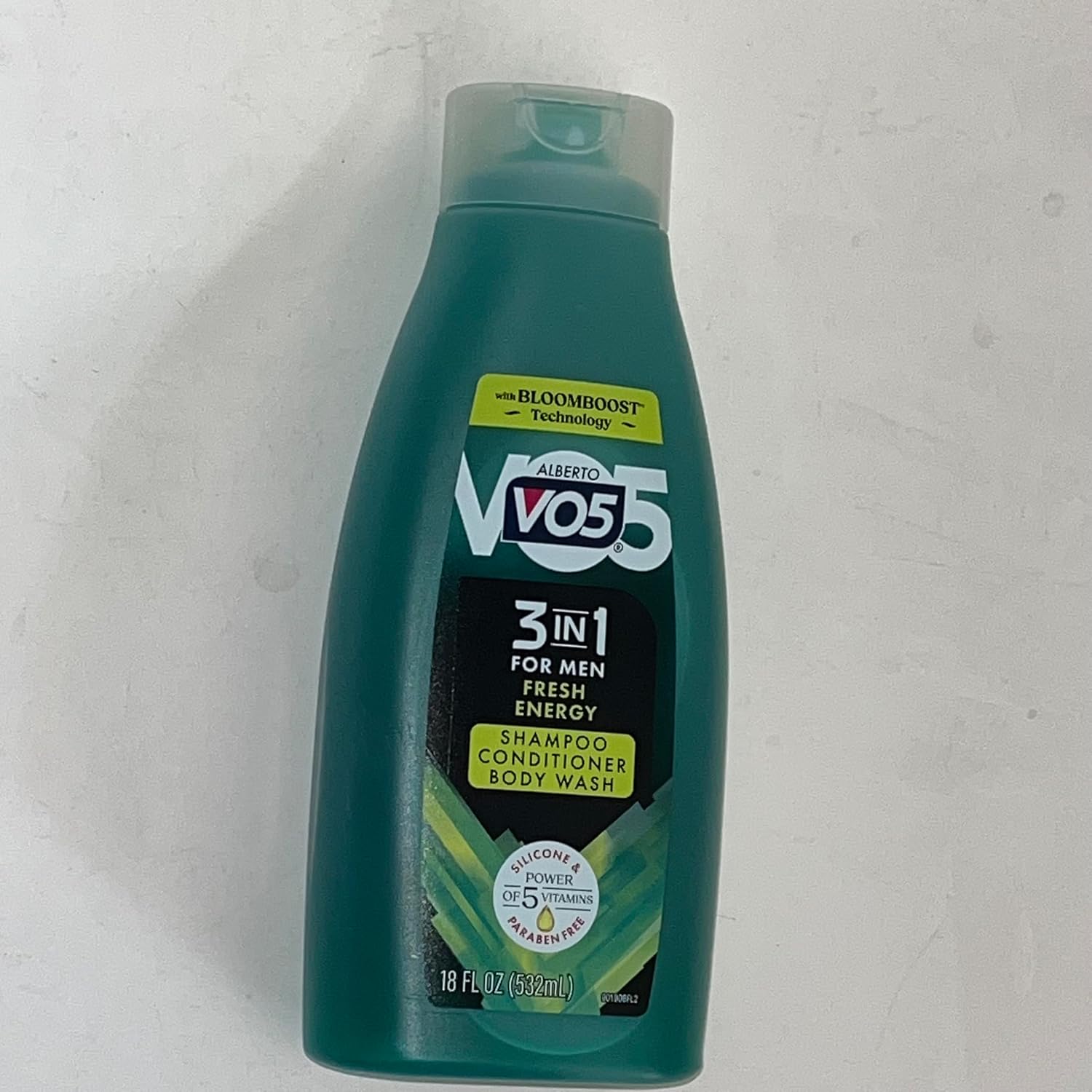 VO5 Alberto 3-in-1 Shampoo, Conditioner and Body Wash for Men, Fresh Energy, with BloomBoost™ Technology, 18 Fl Oz
